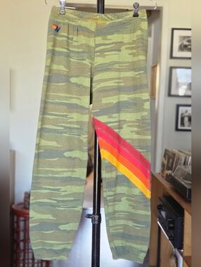 Aviator Nation Women's Chevron 4 Stripe Sweatpants in Camouflage